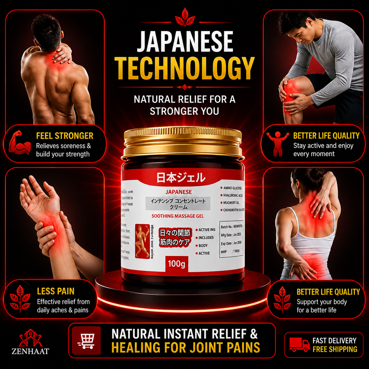 Japan Secret™ Instant Pain Relief Soothing Massage Gel (Buy1 Get1)